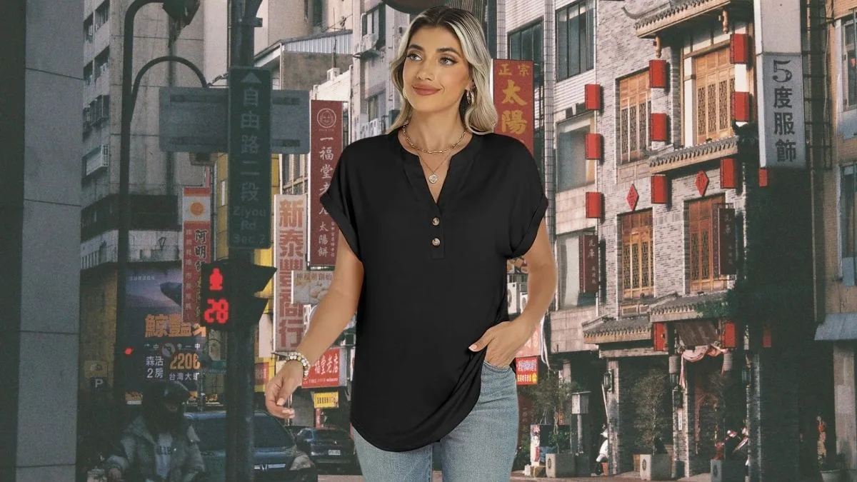 Why the ANRABESS Women's Short Sleeve Henley Top Is a Versatile Everyday Essential