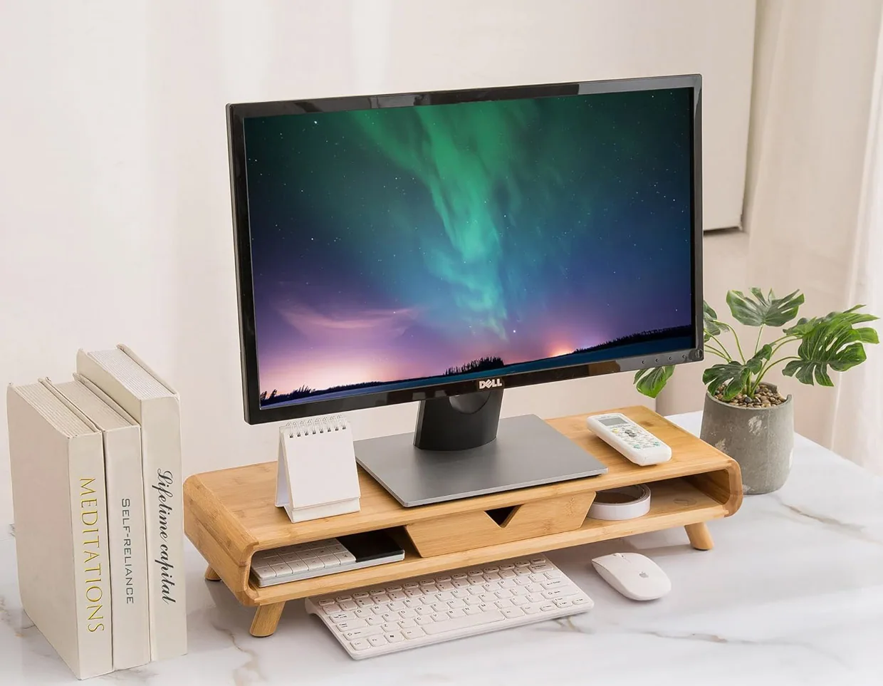 Homerays Bamboo Monitor Riser